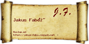 Jakus Fabó névjegykártya